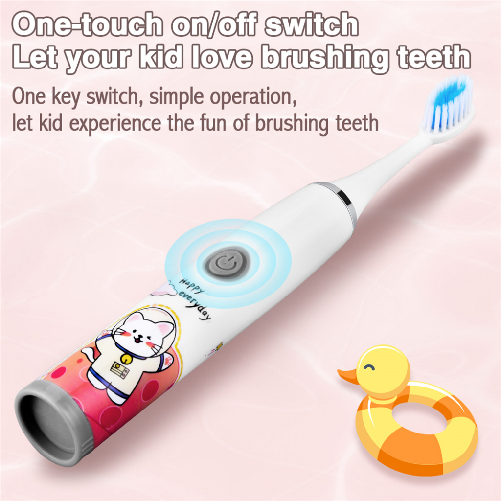 Bàn chải đánh răng điện CKEYIN DB004 tự động chống thấm nước 5 tốc độ/ đầu mềm sạc USB cho bé
