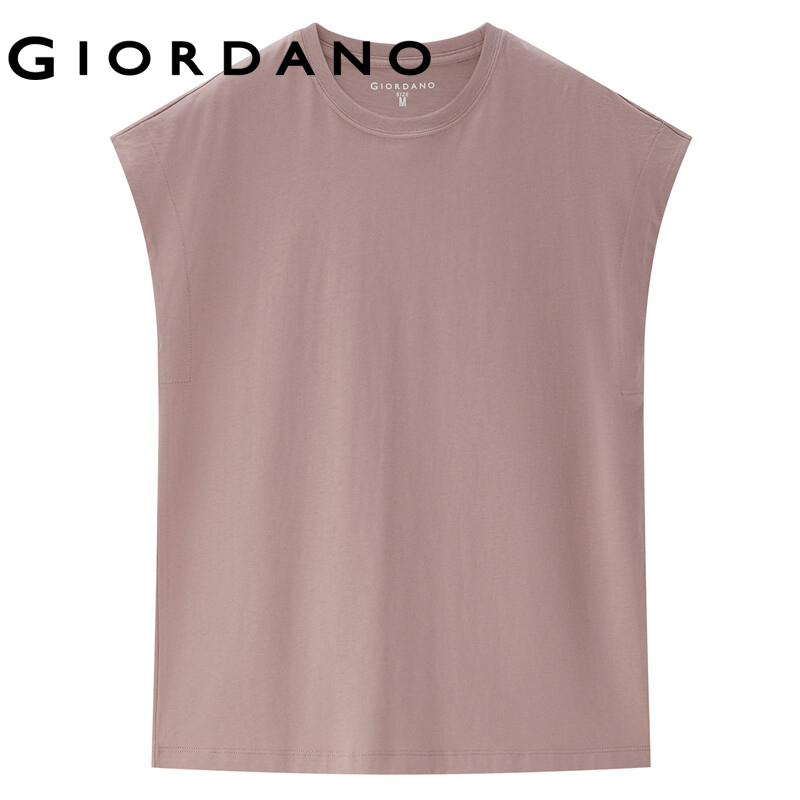 Áo thun GIORDANO 13323309 cotton tay nhí màu trơn dành cho nữ