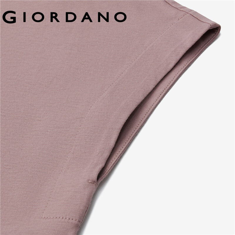 Áo thun GIORDANO 13323309 cotton tay nhí màu trơn dành cho nữ