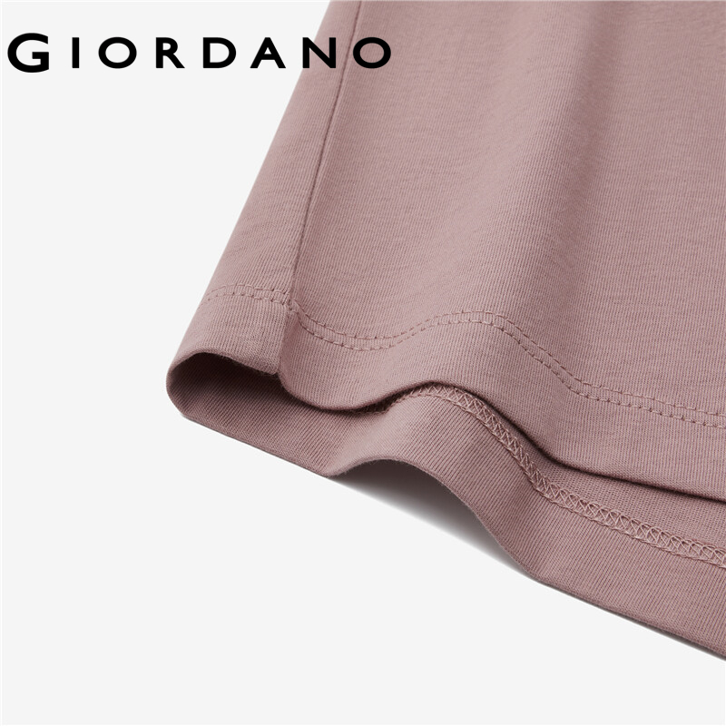 Áo thun GIORDANO 13323309 cotton tay nhí màu trơn dành cho nữ