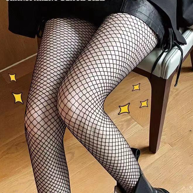 Vớ Lưới Phối Ren Hoa Màu Trắng/Đen Chống Móc Phong Cách Lolita Nhật Bản Quyến Rũ