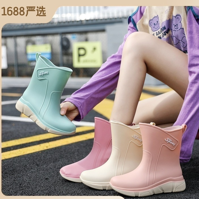 Giày Bốt Đi Mưa Chống Trượt / Thấm Nước / Mài Mòn Thiết Kế Đơn Giản Thời Trang Cho Nữ
