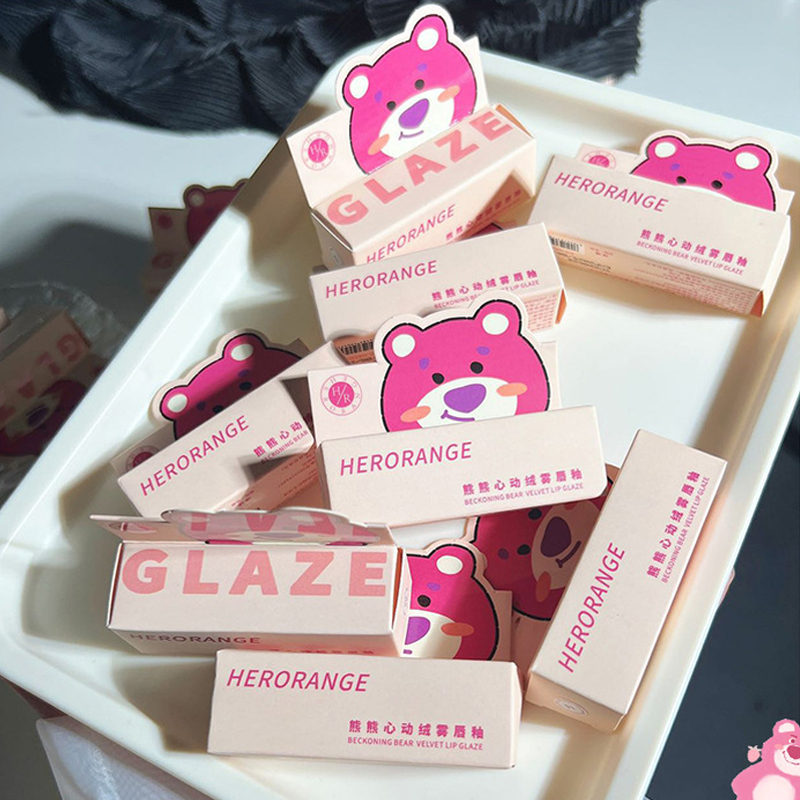 Son kem Herorange gấu dâu đáng yêu nhỏ xinh mềm môi chính hãng