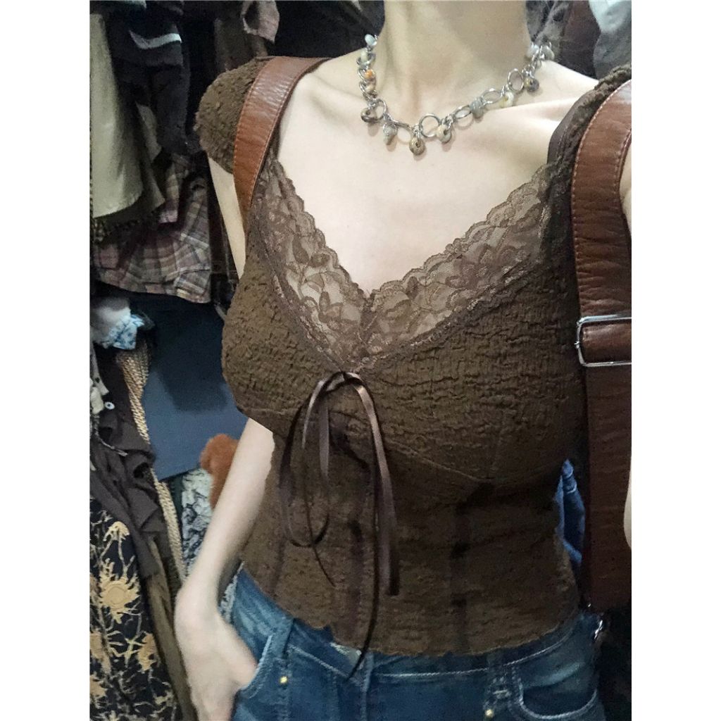 Cocory vn Áo Ren Ngắn Tay Quyến Rũ Cho Nữ