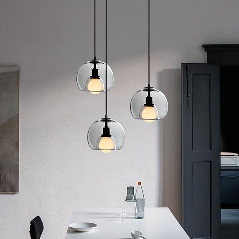 Bắc âu đèn chùm đèn treo trần led giản thanh phòng khách phòng ngủ đèn thả trang trí đèn thả trần bàn ăn - tặng bóng led