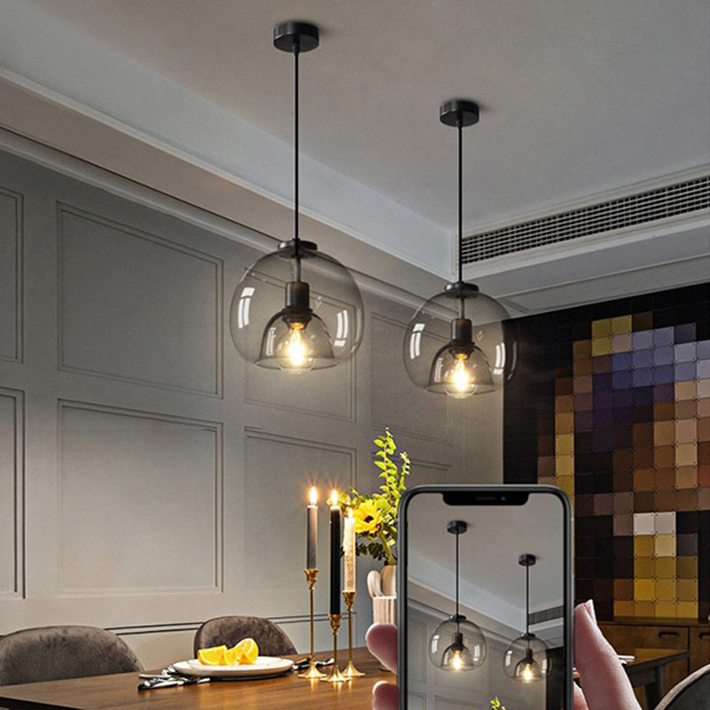 Bắc âu đèn chùm đèn treo trần led giản thanh phòng khách phòng ngủ đèn thả trang trí đèn thả trần bàn ăn - tặng bóng led