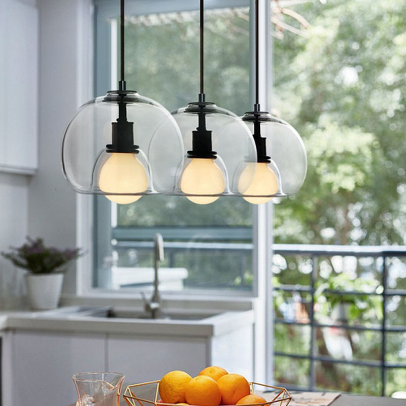 Bắc âu đèn chùm đèn treo trần led giản thanh phòng khách phòng ngủ đèn thả trang trí đèn thả trần bàn ăn - tặng bóng led