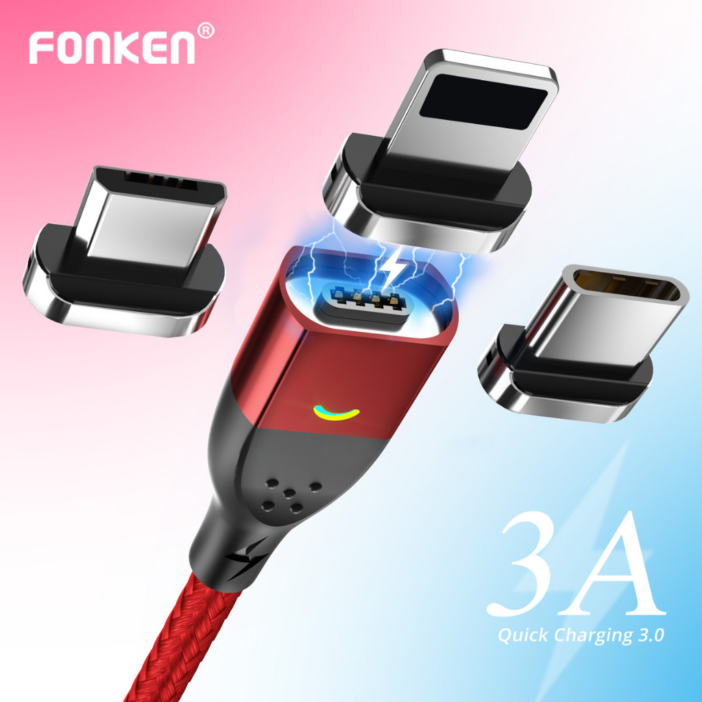 Cáp Sạc FONKEN Tốc Độ Nhanh Đầu USB Type C Dài 1m 2m Cho Điện Thoại