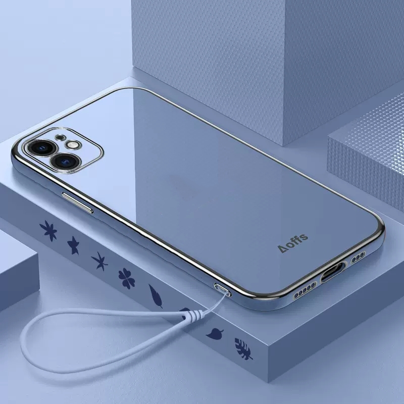 ốp lưng điện thoại mạ sang trọng tương thích với Cho iPhone 11 Pro Max 12 Pro Max x xs max xr Ốp TPU mềm silicone với dây buộc case