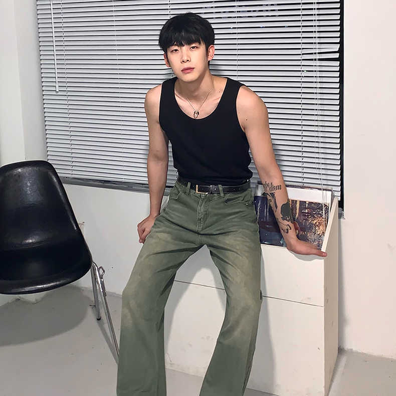 Áo Thun Thể Thao Sát Nách Vải cotton Màu Trơn Thời Trang Cho Nam