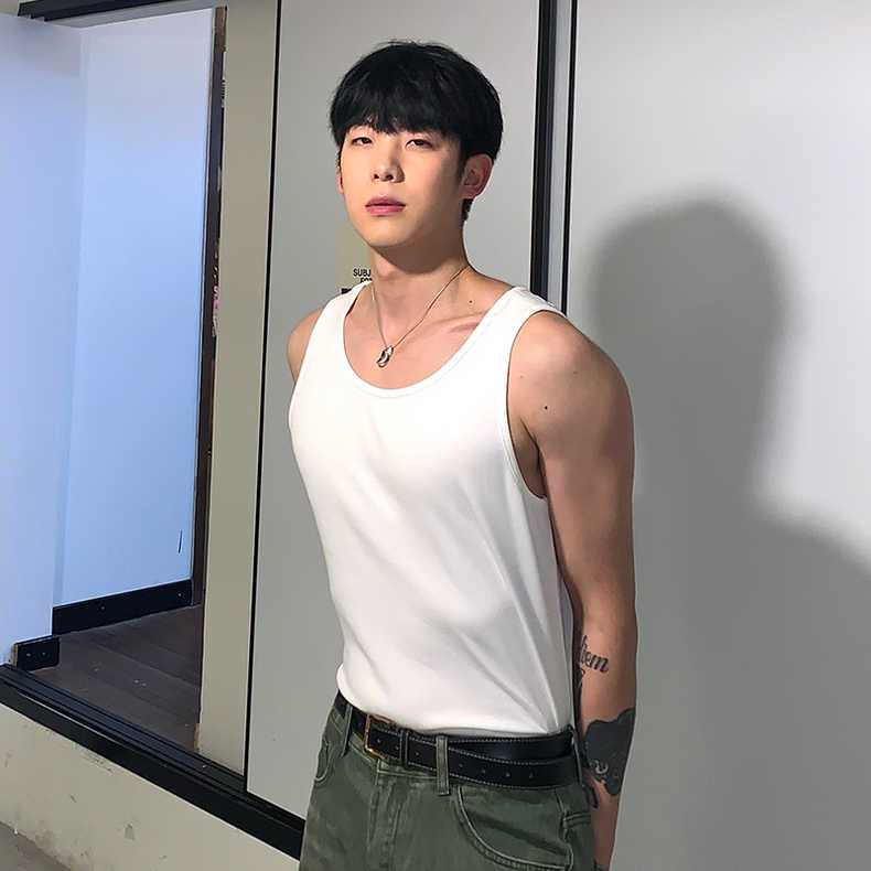 Áo Thun Thể Thao Sát Nách Vải cotton Màu Trơn Thời Trang Cho Nam