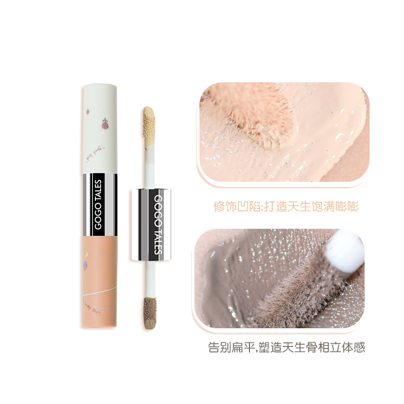 Thỏi Phấn Mắt Gogo Dạng Lỏng Hai Màu Bóng Cao Sửa Chữa Mũi