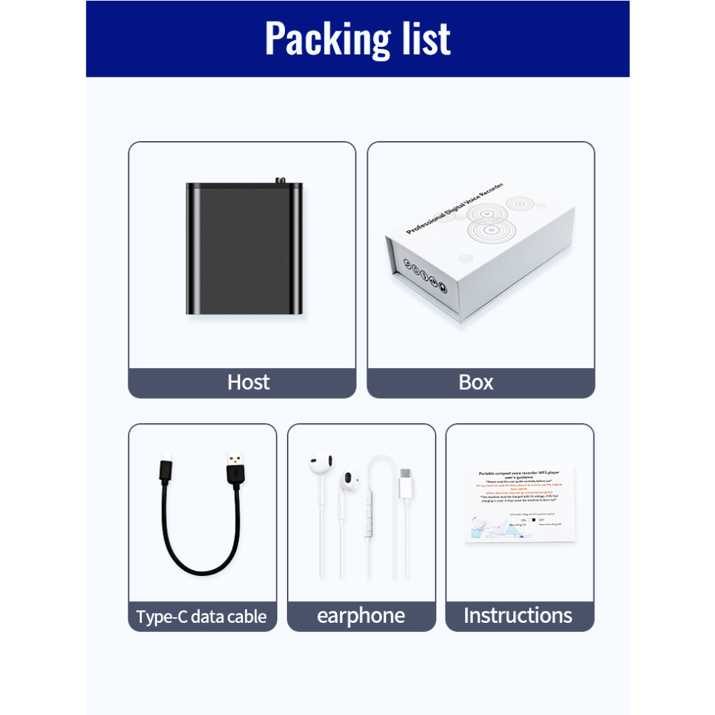 Máy Ghi Âm Giọng Nói Mini Thông Minh Có Nam Châm HD Giảm Tiếng Ồn Mp3 OTG