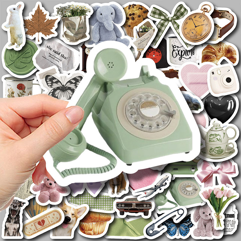 50 Miếng Dán Hình Thỏ Phong Cách Trung Hoa Chống Thấm Nước Trang Trí Điện Thoại Di Động RUIXIANG 2023