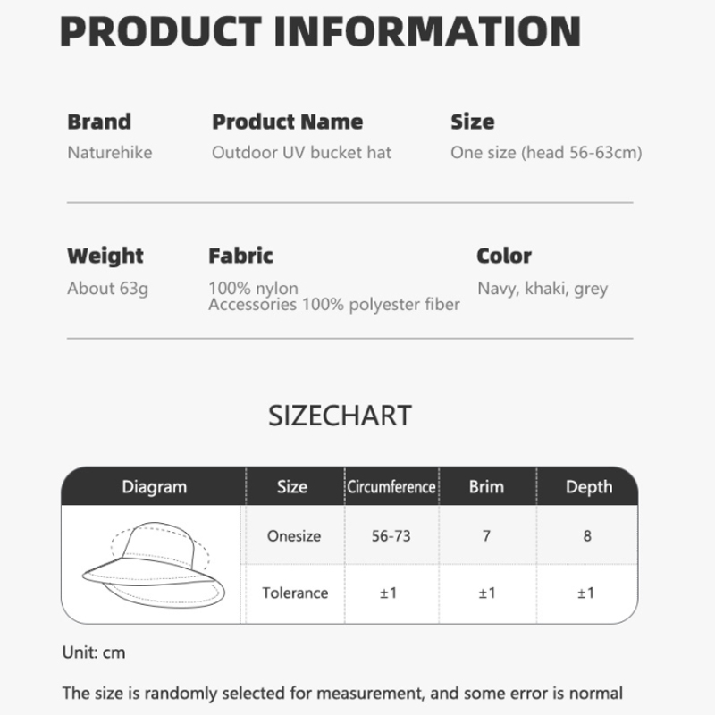 Nón Tai Bèo Naturehike Chống Tia UV / Gió Tiện Dụng Mang Theo Câu Cá / Du Lịch