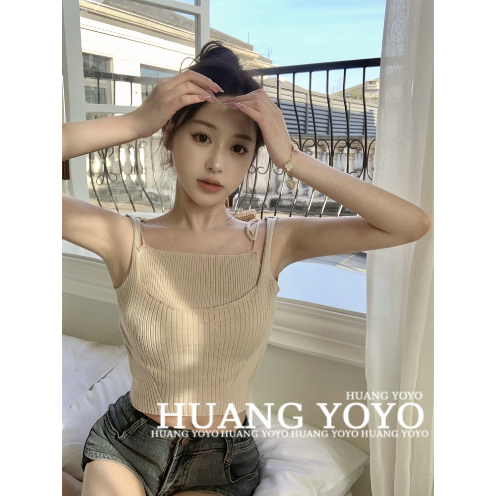 Áo Croptop Hai Dây Ôm Dáng Gợi Cảm Theo Phong Cách Mùa Hè Hàn Quốc Dành Cho Nữ