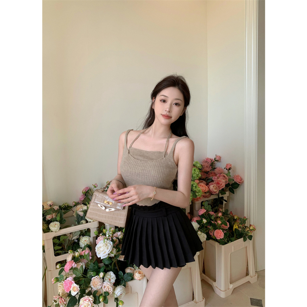 Áo Croptop Hai Dây Ôm Dáng Gợi Cảm Theo Phong Cách Mùa Hè Hàn Quốc Dành Cho Nữ