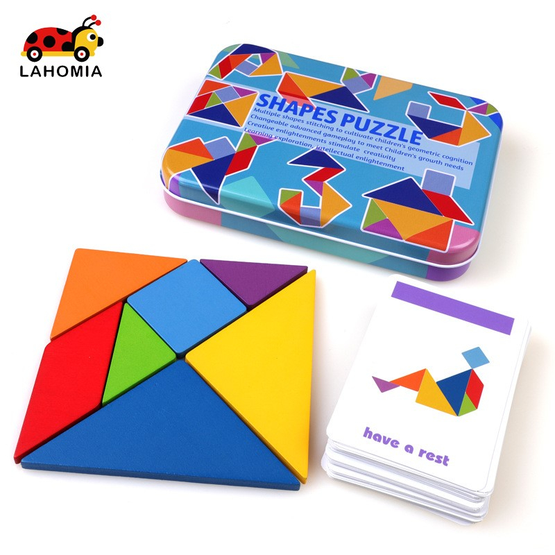 Bộ đồ chơi xếp hình Tangram LAHOMIA kích thước nhỏ gọn