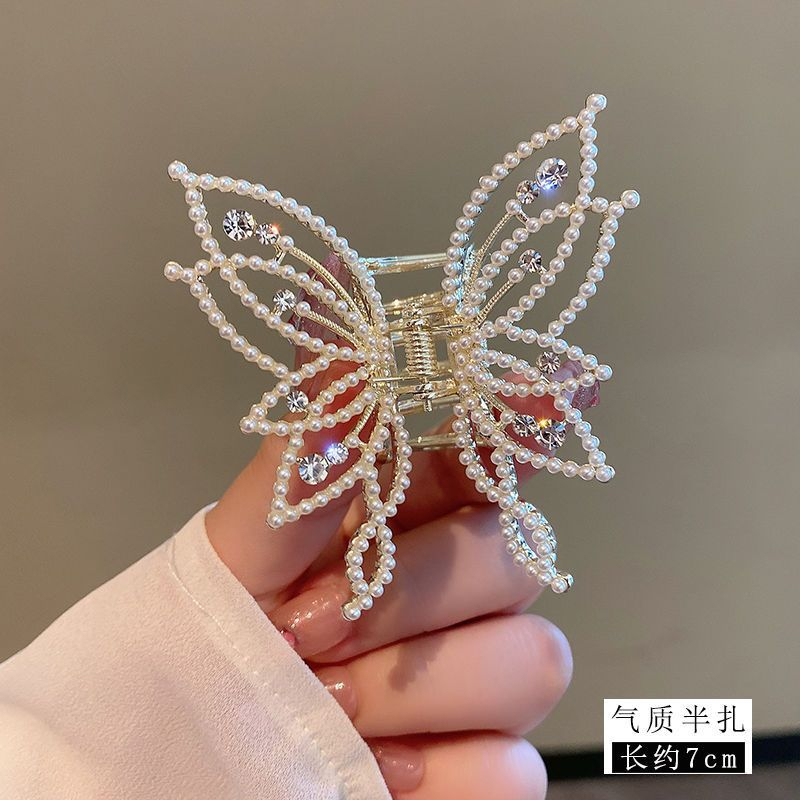 Kẹp Tóc Hình Bướm Đính Đá / Ngọc Trai Phong Cách Hàn Quốc Thanh Lịch