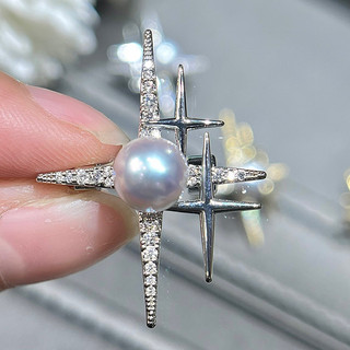 Ghim cài áo hình ngôi sao mạ vàng đính đá zircon giá đỡ
