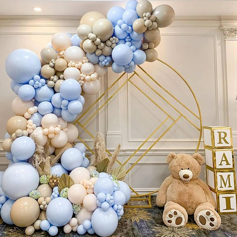 Set 149 Bong Bóng Cao Su Màu Xanh Dương Pastel Hình Gấu Teddy Màu Xanh Macaron Trang Trí Sinh Nhật / Tiệc Cưới Cho Bé