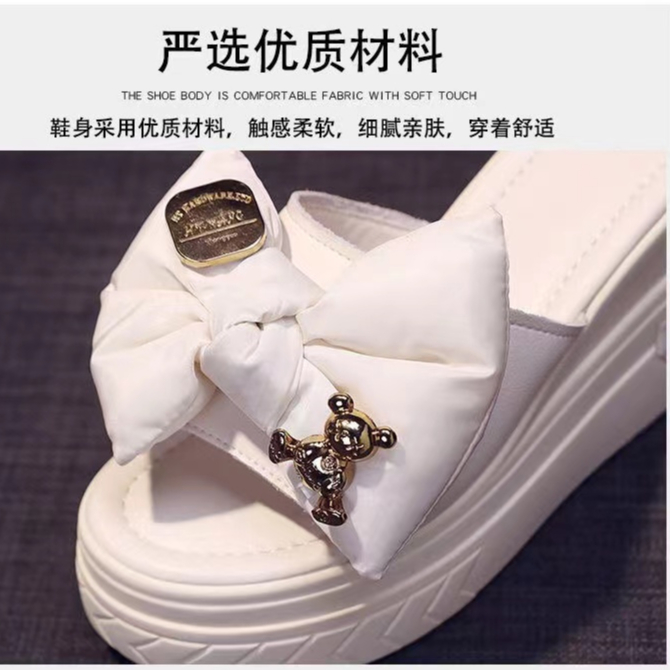 Dép Sandal Đế Xuồng Dày 10cm Tăng Chiều Cao Dành Cho Cô Dâu