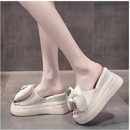 Dép Sandal Đế Xuồng Dày 10cm Tăng Chiều Cao Dành Cho Cô Dâu