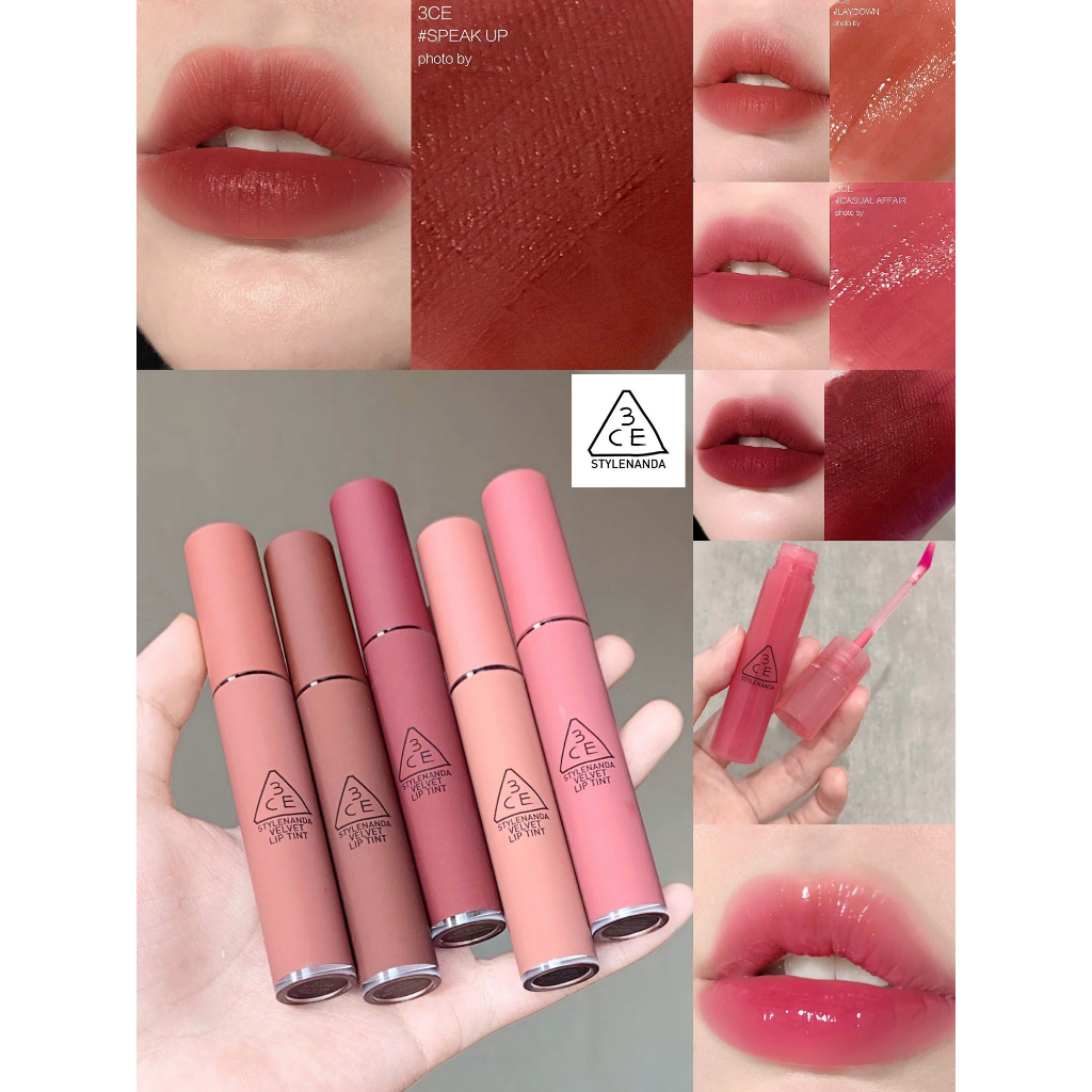 【free gift】Son Kem Lì 3CE Mịn Màng Như Nhung 3CE Velvet Lip Tint 4g | Lip Make up Cosmeti