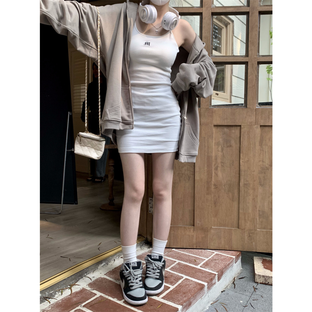 Đầm Hai Dây Ôm Dáng Thêu Họa Tiết Xinh Xắn Theo Phong Cách Mùa Hè Dành Cho Nữ