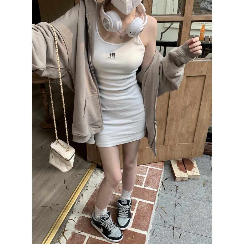 Đầm Hai Dây Ôm Dáng Thêu Họa Tiết Xinh Xắn Theo Phong Cách Mùa Hè Dành Cho Nữ