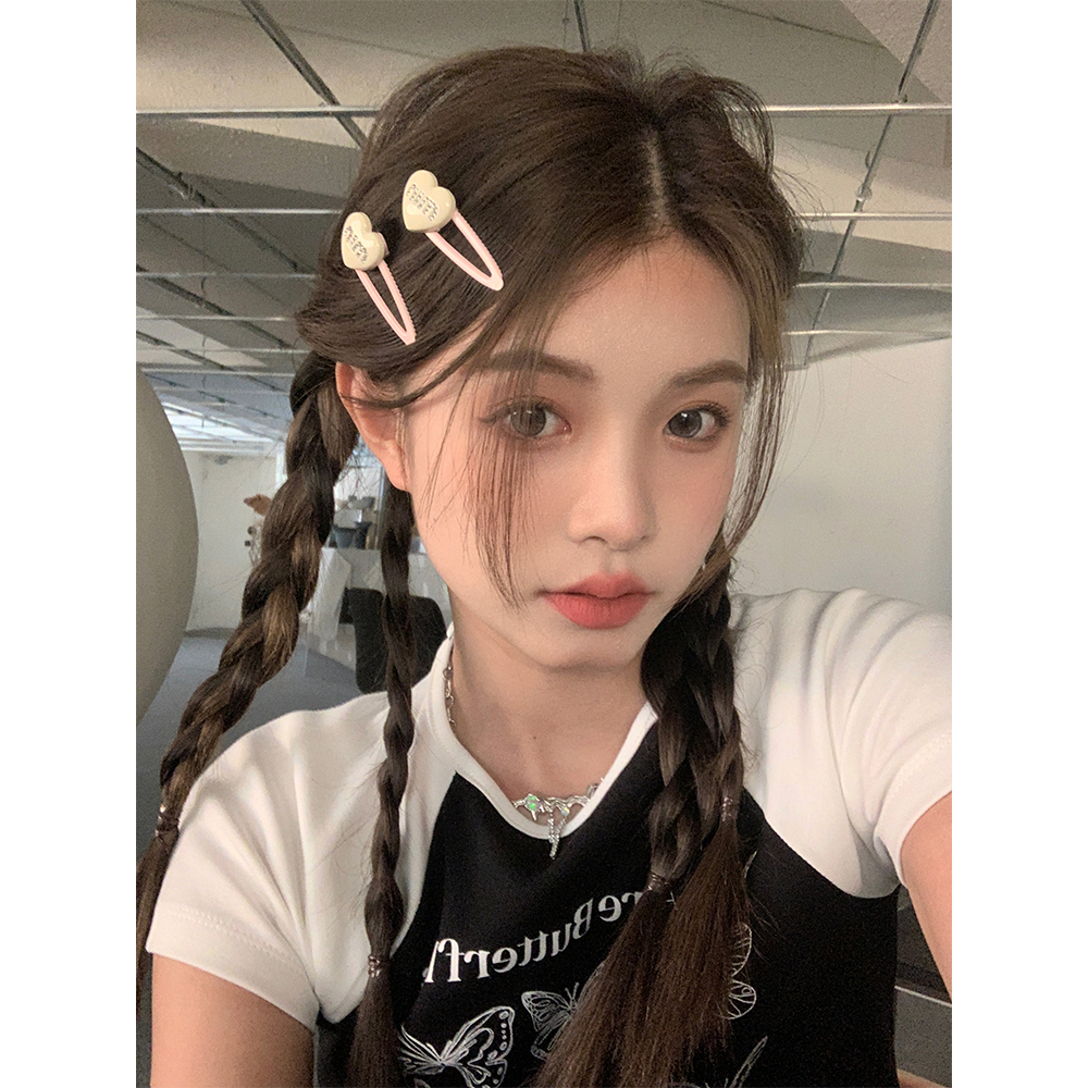 Kẹp Tóc Mỏ Vịt Đính Kim Cương Lấp Lánh Màu Hồng Nhạt Cao Cấp Dành Cho Nữ