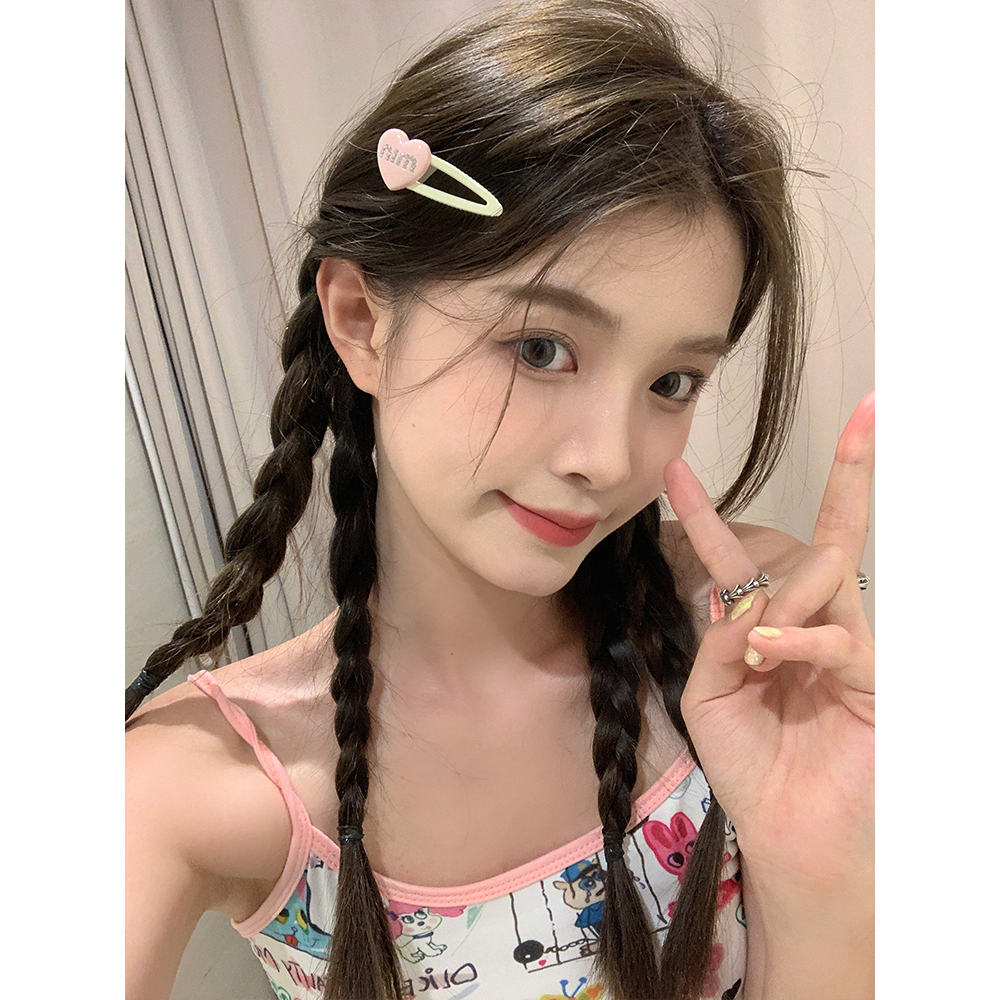 Kẹp Tóc Mỏ Vịt Đính Kim Cương Lấp Lánh Màu Hồng Nhạt Cao Cấp Dành Cho Nữ