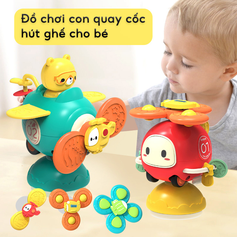 Đồ Chơi Con Quay Xe Hơi / Ghế Cao Có Cốc Hút Theo Phương Pháp Montessori Dành Cho Bé Trai Bé Gái 1 Tuổi