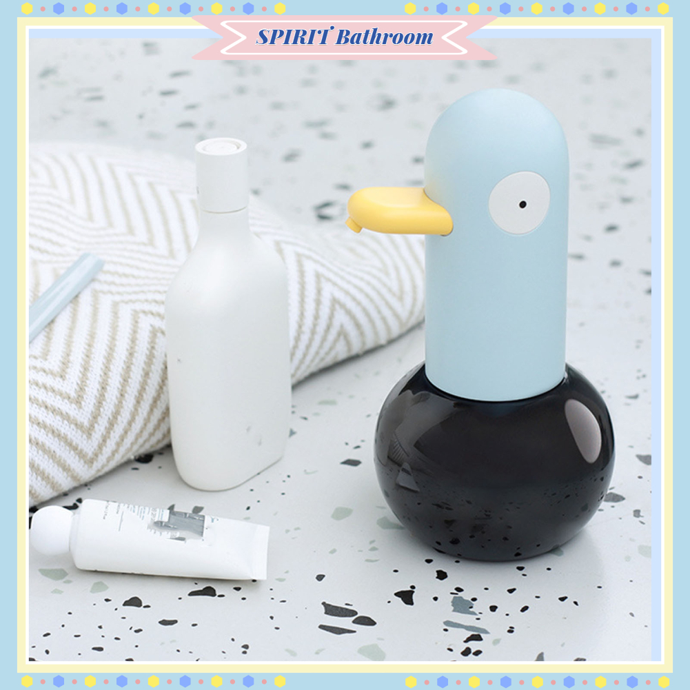 SPIRIT Bathroom Máy tạo bọt xà phòng rửa tay Hộp đựng xà phòng tự động hình con vịt hoạt dễ thương cảm ứng hồng ngoại cho trẻ em