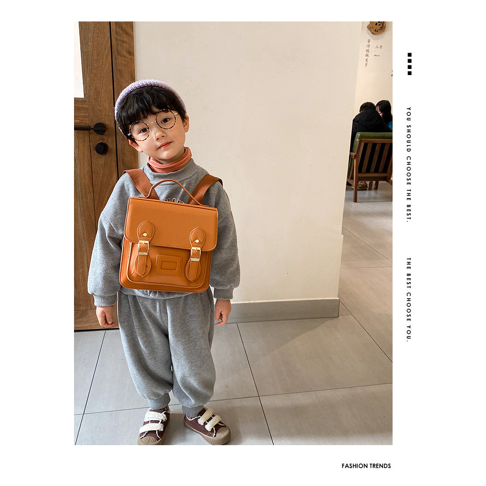 Balo Da PU Phong CáCh Retro Cho Bé