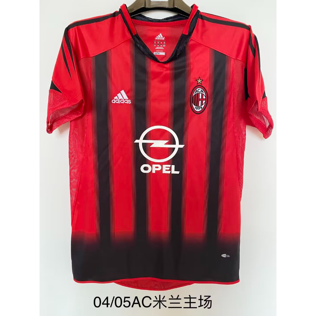 Áo Thun Bóng Đá Tay Ngắn T-shirt Size S-2XL AC Milan 04-05