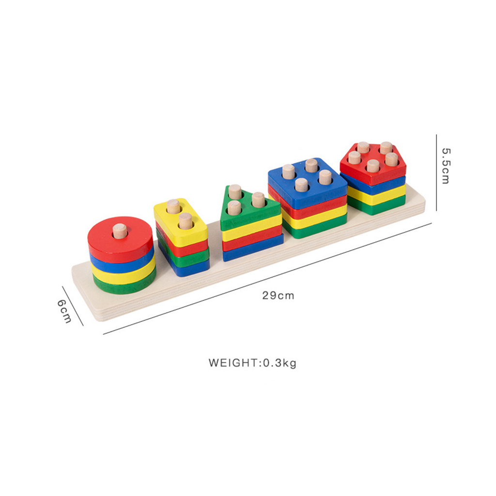 LAHOMIA Set đồ chơi xếp chồng phân chia bằng gỗ nhiều màu sắc đáng yêu dành cho trẻ em