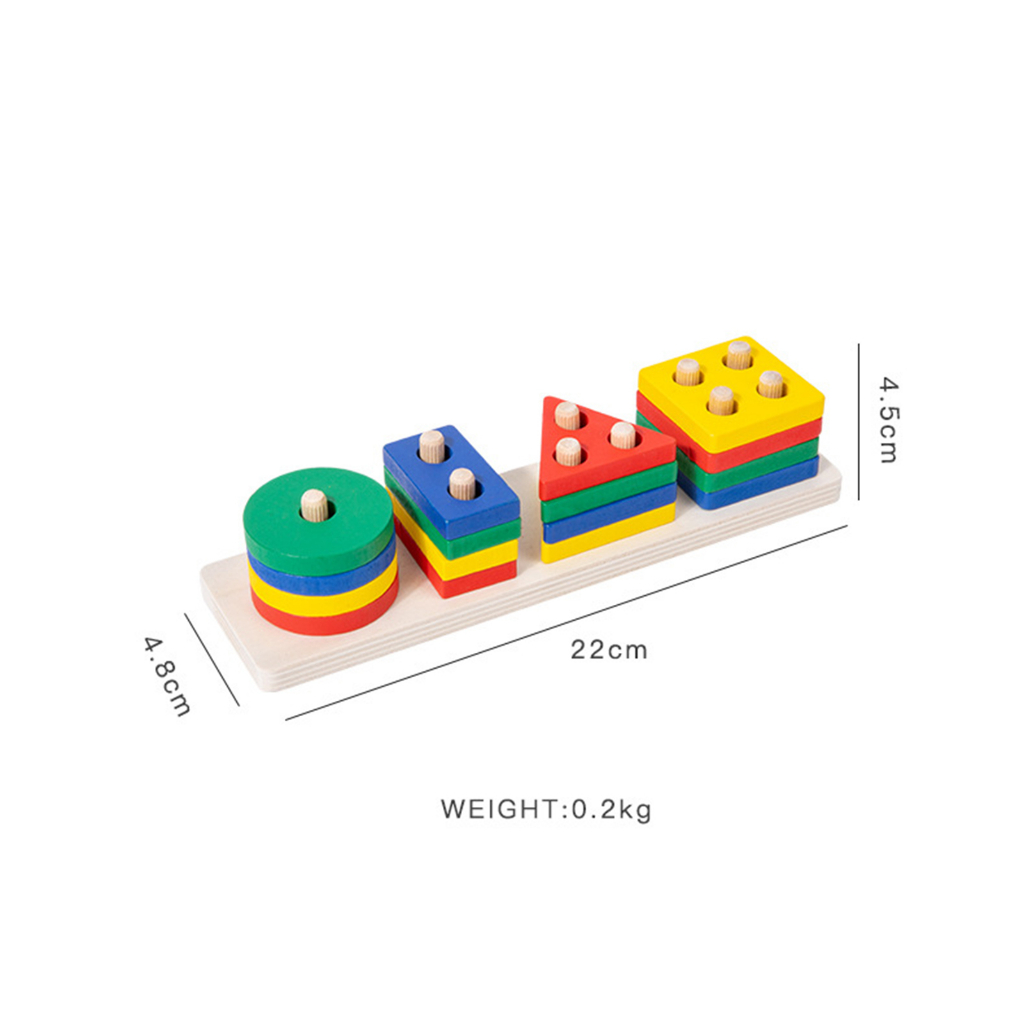 LAHOMIA Set đồ chơi xếp chồng phân chia bằng gỗ nhiều màu sắc đáng yêu dành cho trẻ em