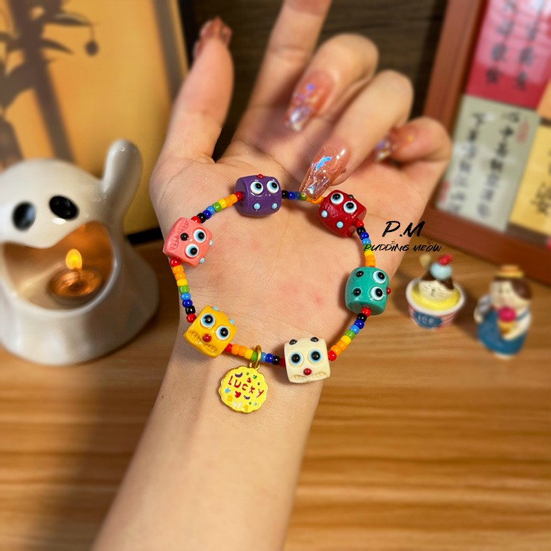 Thời Trang Vòng Tay Chuỗi Hạt Mặt Hình Quái Vật Nhỏ Đáng Yêu Cho Cặp Đôi