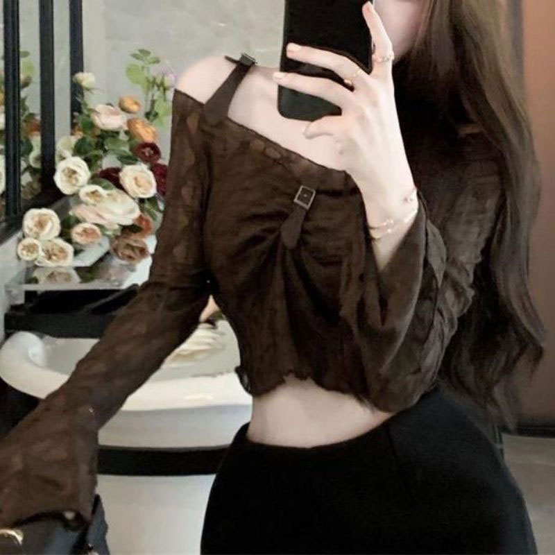 Áo Thun Mỏng Tay Dài Trễ Vai Thời Trang Mùa Hè 023 Cho Nữ