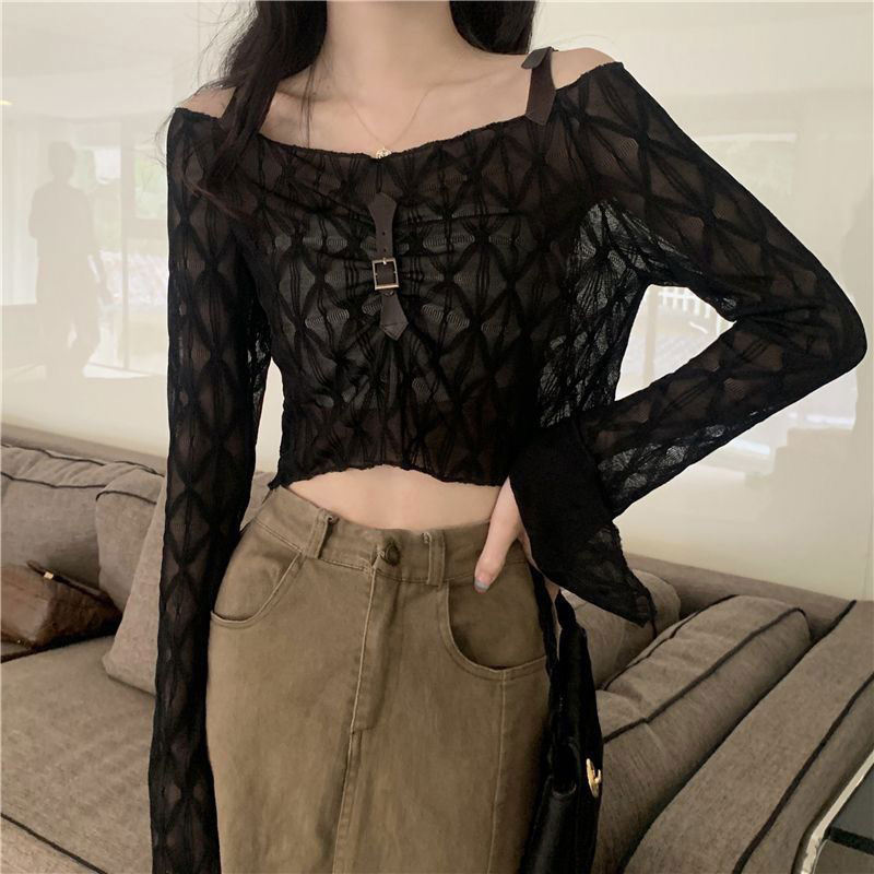 Áo Thun Mỏng Tay Dài Trễ Vai Thời Trang Mùa Hè 023 Cho Nữ