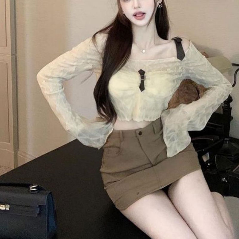 Áo Thun Mỏng Tay Dài Trễ Vai Thời Trang Mùa Hè 023 Cho Nữ