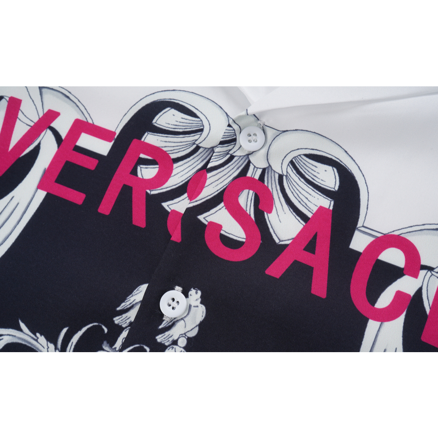Versace Áo Thun Tay Ngắn Chất Liệu cotton In Họa Tiết Thời Trang Mùa Hè Cho Nam Nữ