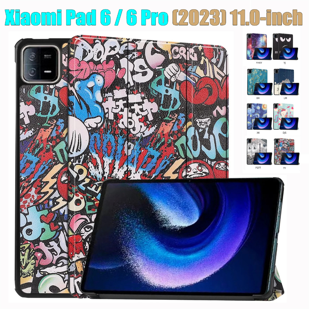 Bao Da Máy Tính Bảng Nắp Gập Ba Khúc Họa Tiết Thời Trang Chất Lượng Cao Dành Cho Xiaomi Pad 6 (2023) 11.0 "Mi Pad6 Pro Ốp