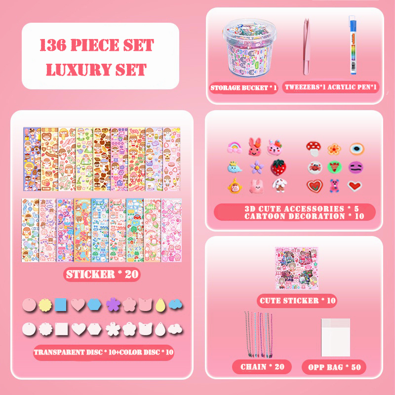 Bộ thẻ Goo hình dán sticker cute làm móc khóa dễ thương trang trí sổ tay cho bé gái