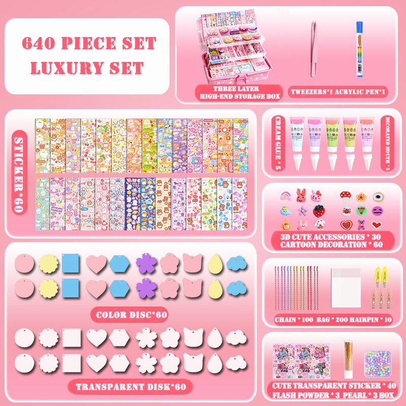 Bộ thẻ Goo hình dán sticker cute làm móc khóa dễ thương trang trí sổ tay cho bé gái