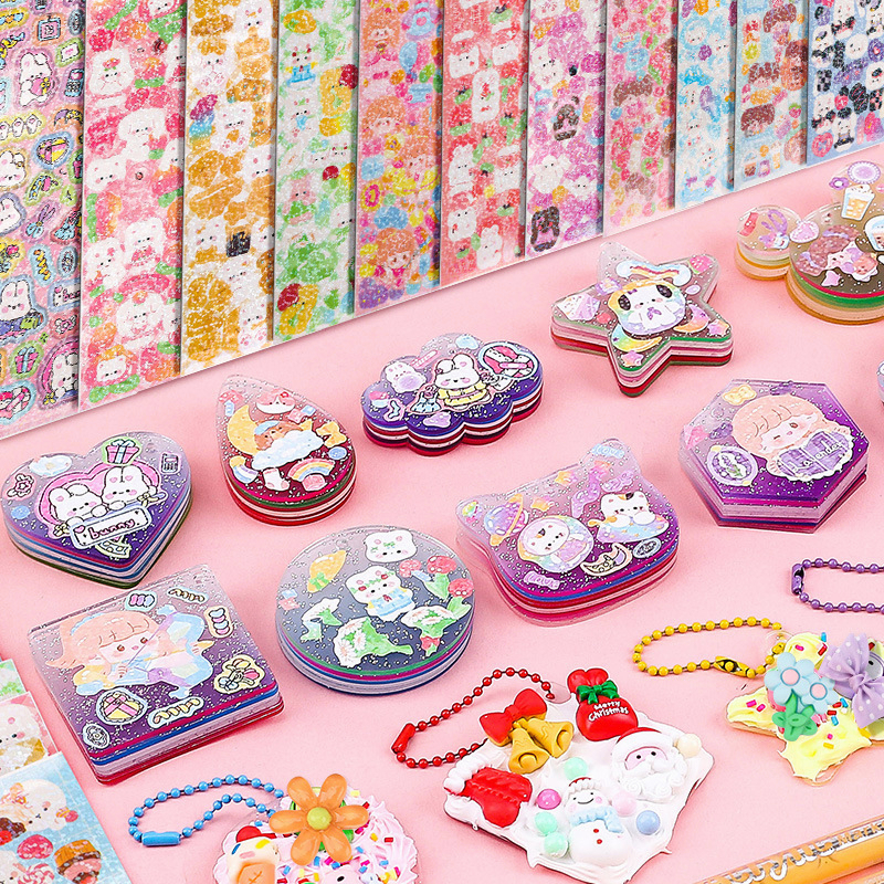 Bộ thẻ Goo hình dán sticker cute làm móc khóa dễ thương trang trí sổ tay cho bé gái
