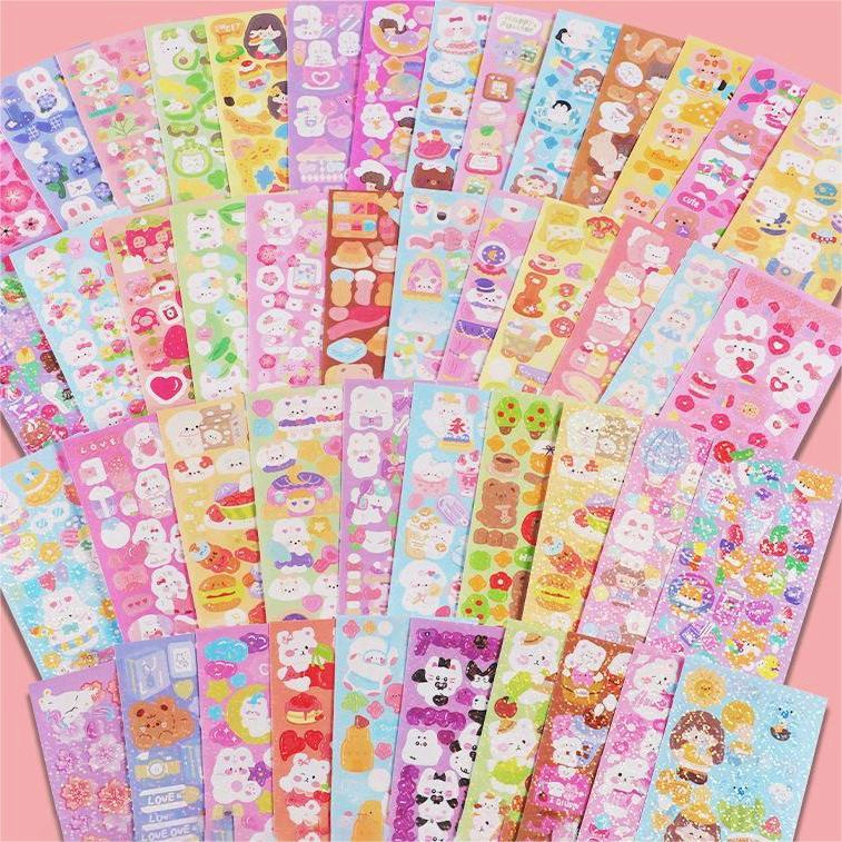 Bộ thẻ Goo hình dán sticker cute làm móc khóa dễ thương trang trí sổ tay cho bé gái