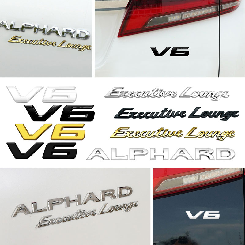FENDER Logo 3D ABS V6 Dán Trang Trí Thân Xe Hơi Toyota Alphard Executive Lounge