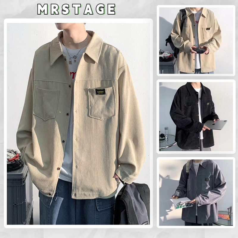 nhung áo sơ mi nam vintage áo sơ mi nam form rộng Simple sơ mi nam dài tay harajuku áo đôi nam nữ áo kiểu hàn quốc nam